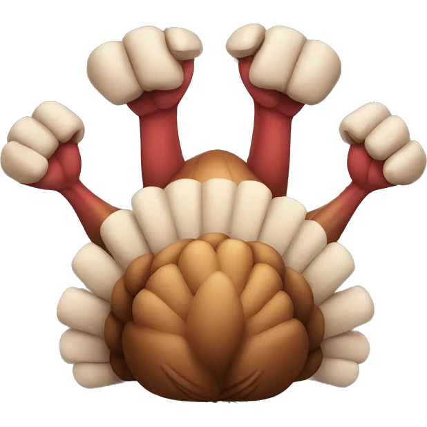 turkey with giant fists emoji