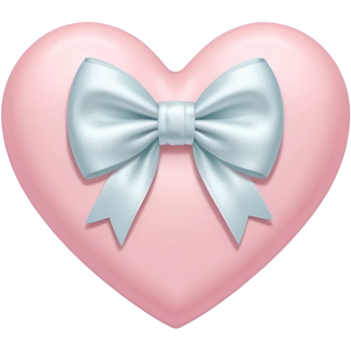 Pastel pink heart with white bow emoji