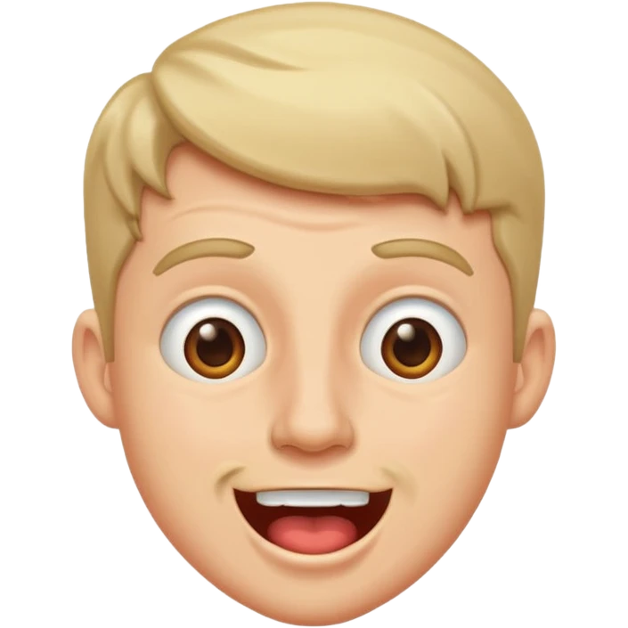 white man standing excited and drooling emoji