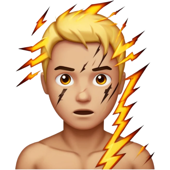 Lightning and a human emoji
