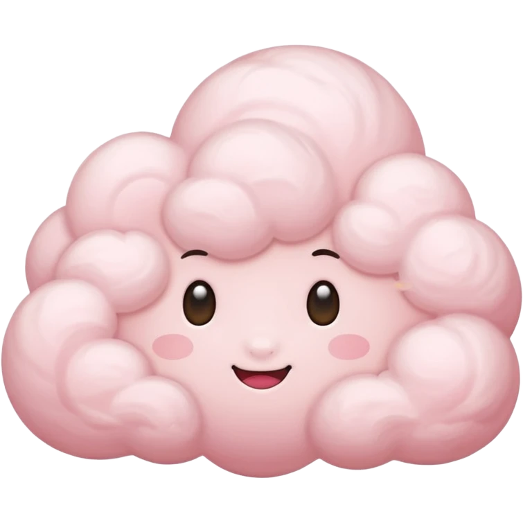 A soft pink cloud with gentle cotton-like fluff. emoji