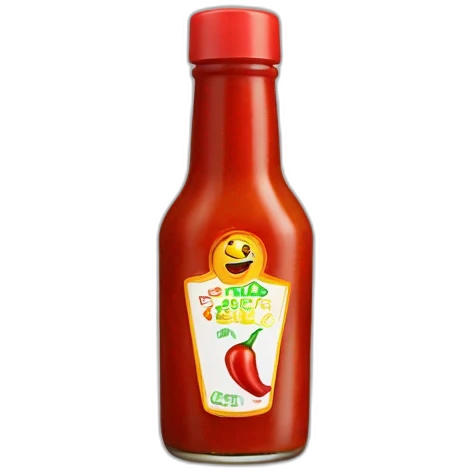 Bottle of hot sauce with only a picture of a red chili on the front no text emoji
