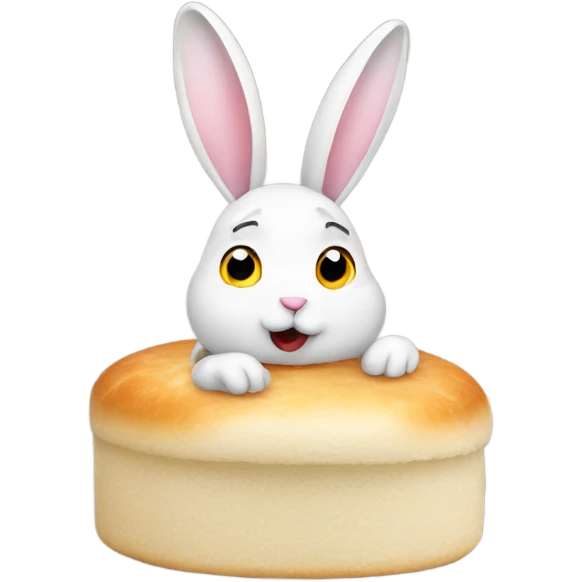 A bunny eating a rice cake emoji