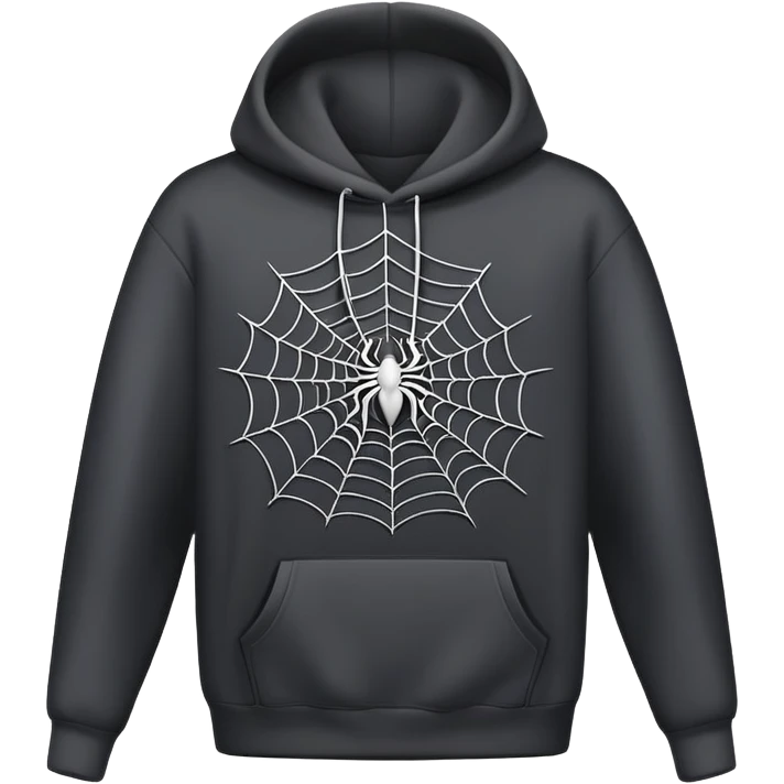 grey spider web on a black hoodie emoji