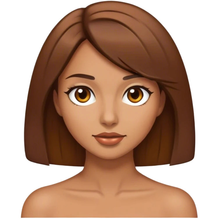 beautiful woman with brown bobbed hair posing emoji