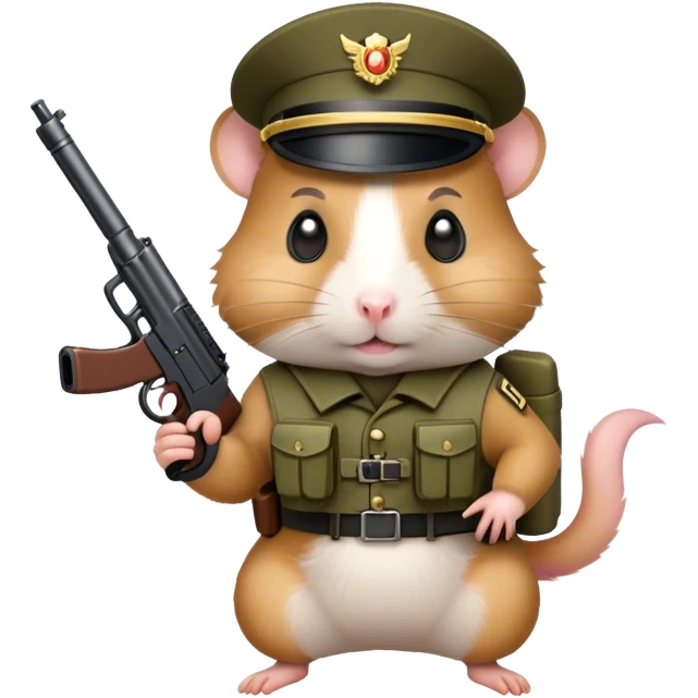 hamster combat soilder with gun emoji