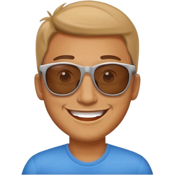 happy man with sunglasses smiling broadly emoji