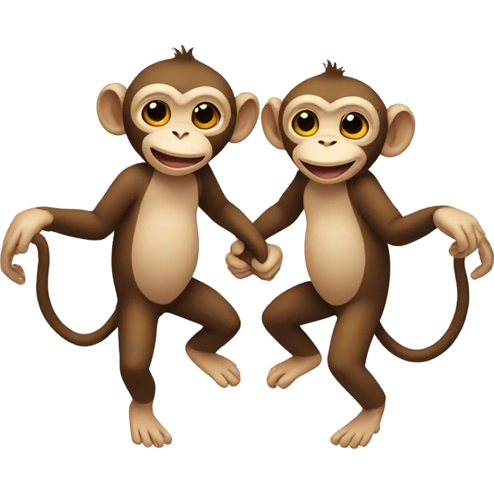 Monkeys holding hands and spinning in a circle  emoji