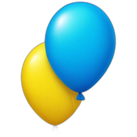 two balloons blue and yellow emoji