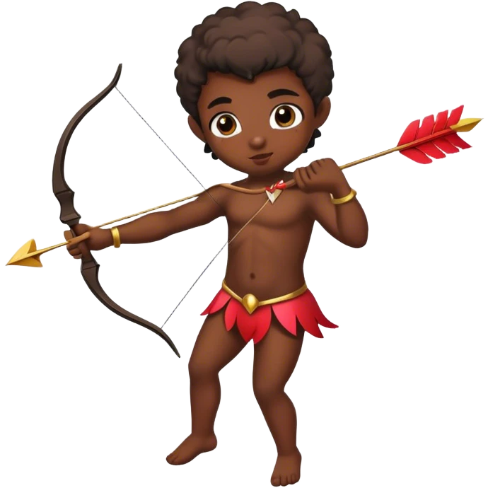 Black Cupid shooting arrow emoji