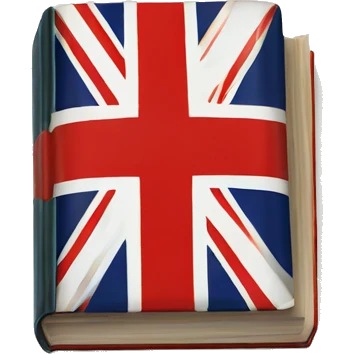 Book with British flag as cover and cross on top emoji