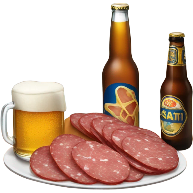 salami table with a beer emoji