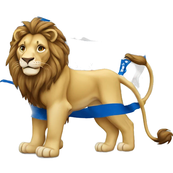 Lion colour by Israel flag emoji