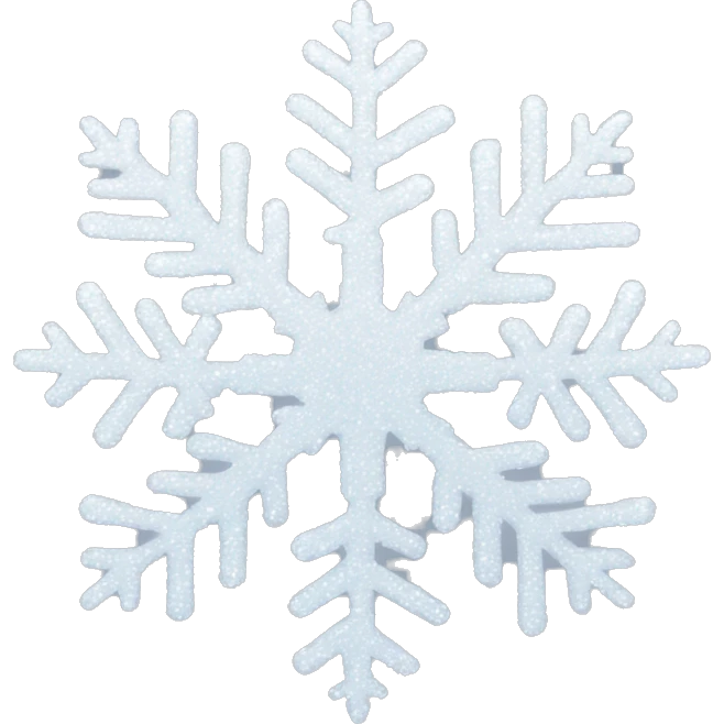 white glitter snow flake emoji