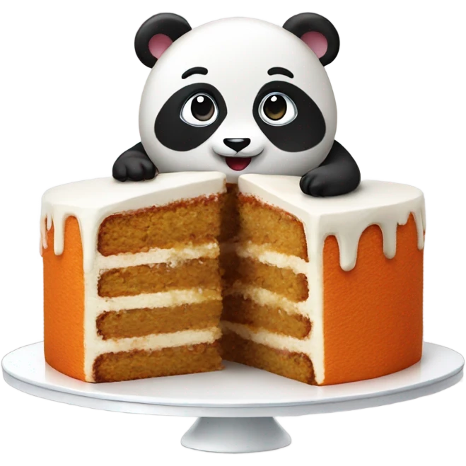 Panda with Carrot Cake emoji