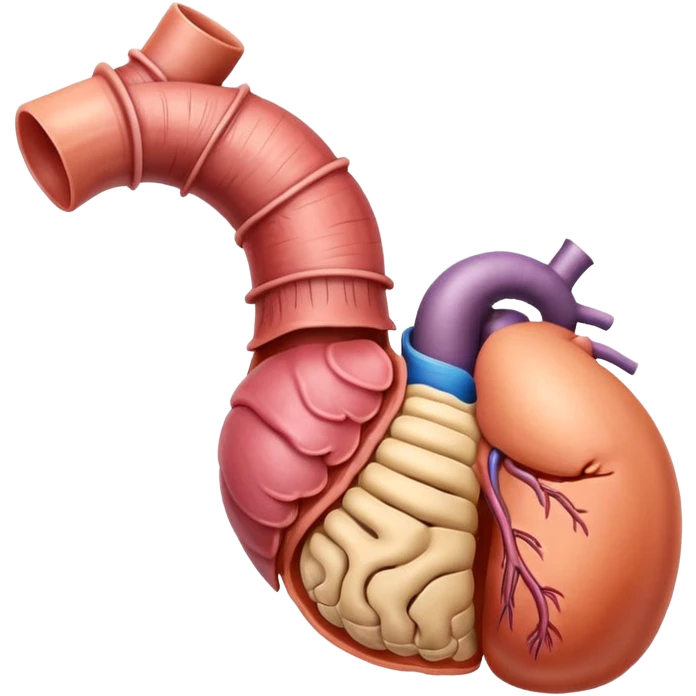 human esophagus and stomach anatomically correct together emoji