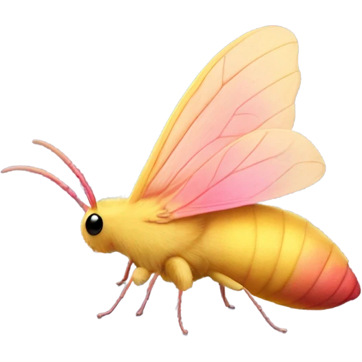 Rosy maple moth side profile emoji