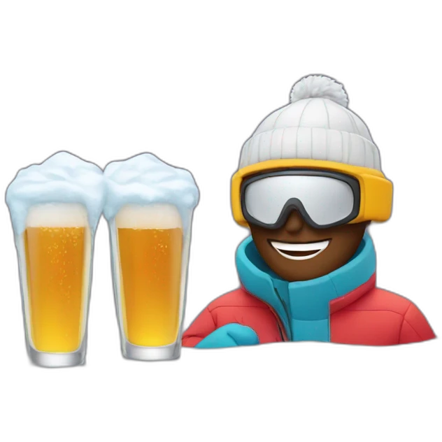 skiing and drinking emoji