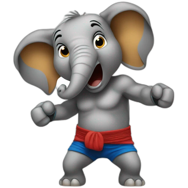 Elephant Boxing Anger  emoji