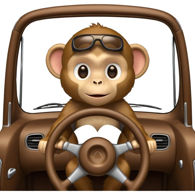 monkey with car emoji