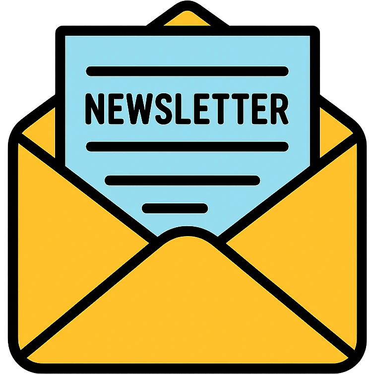 newsletter icon in lineal color with black outlines emoji