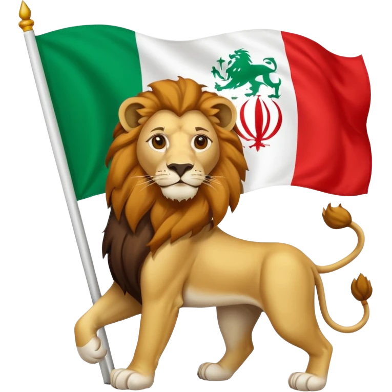 🦁وسط رنگ سفید پرچم 🇮🇷 emoji