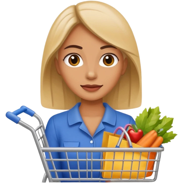 lady with shopping cart emoji