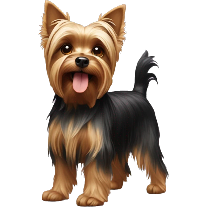 Yorkshire terrier standing on two legs emoji