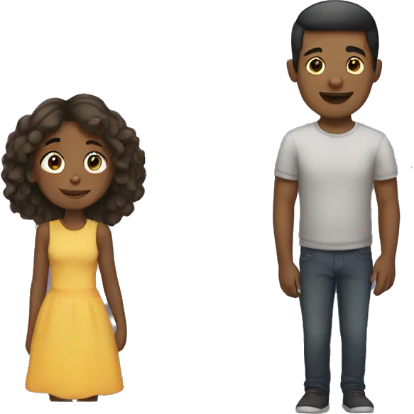 Girl with man emoji