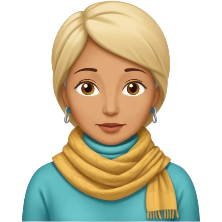 a woman, middle age, waring a tracheao stoma emoji