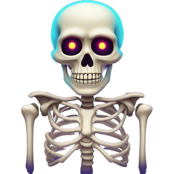 skeleton with neon lights emoji