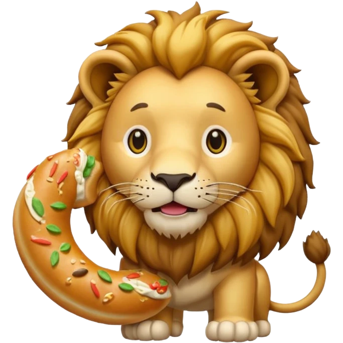lion holding bagel emoji