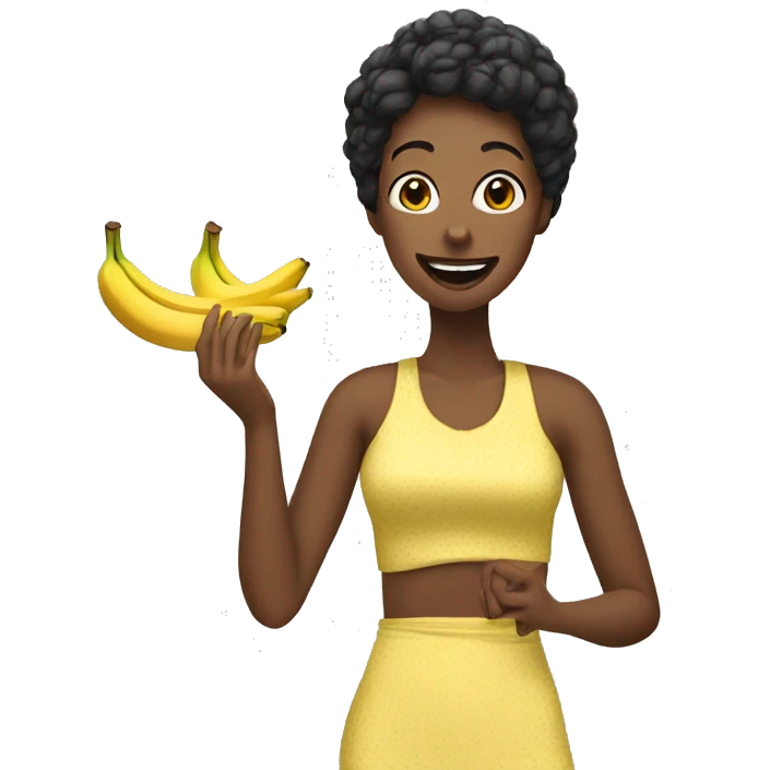 woman eating banana emoji
