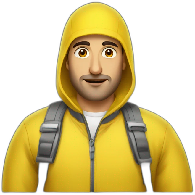 Armenian men in yellow clothing in public trasnport emoji