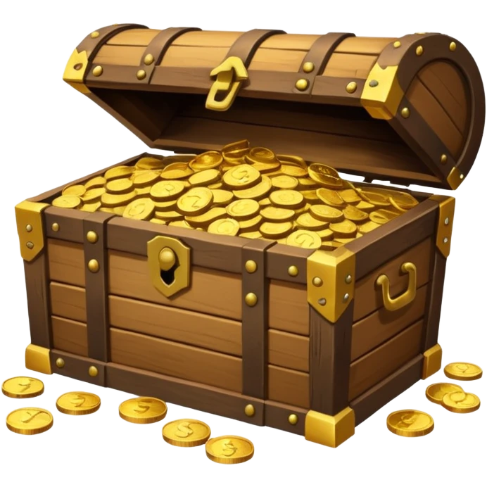 treasure chest with pirate golds in it emoji