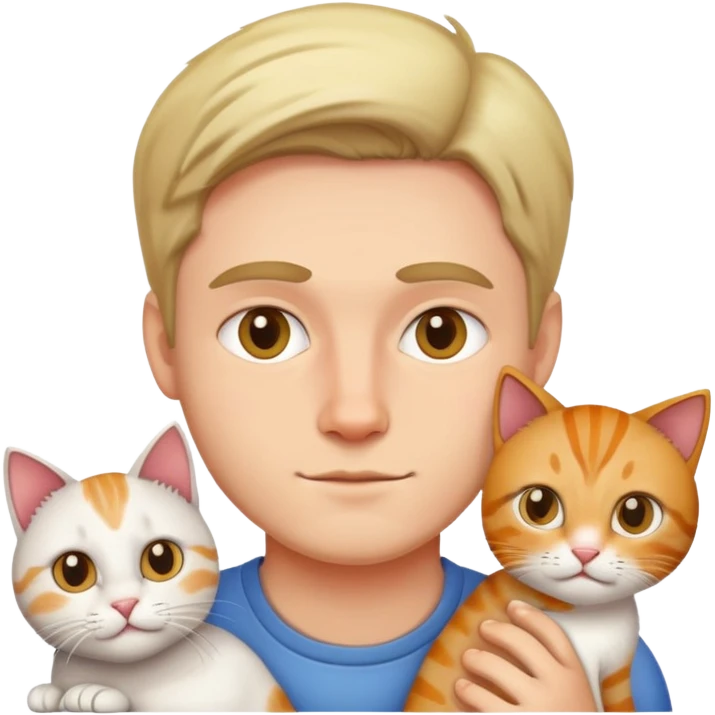 A guy with a cat  emoji
