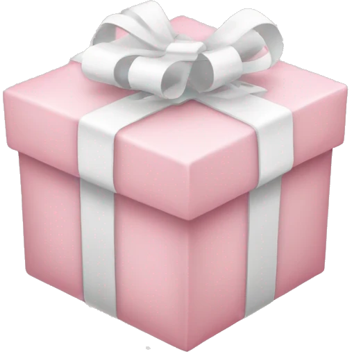 Light pink Christmas gifts under a white Christmas tree  emoji