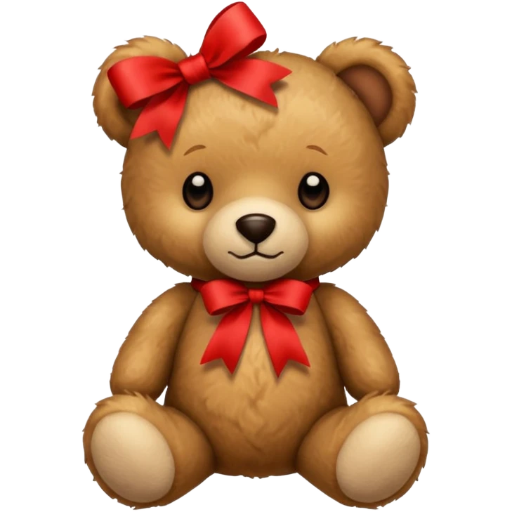 teddy bear with red ribbon emoji
