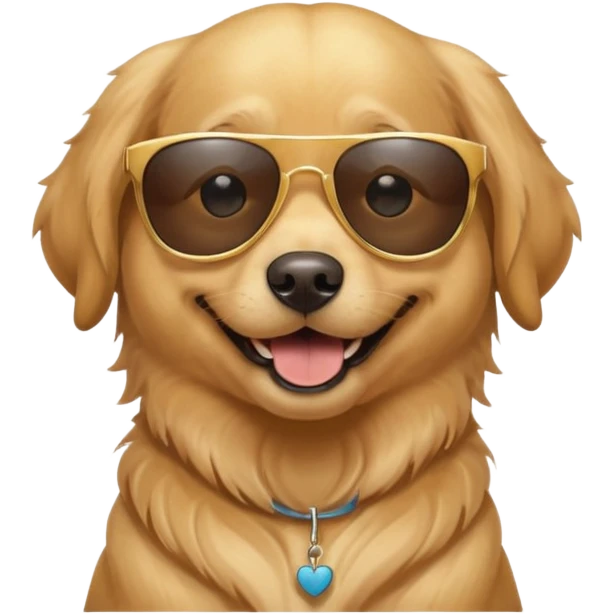 Happy dog wearing sunglasses  emoji
