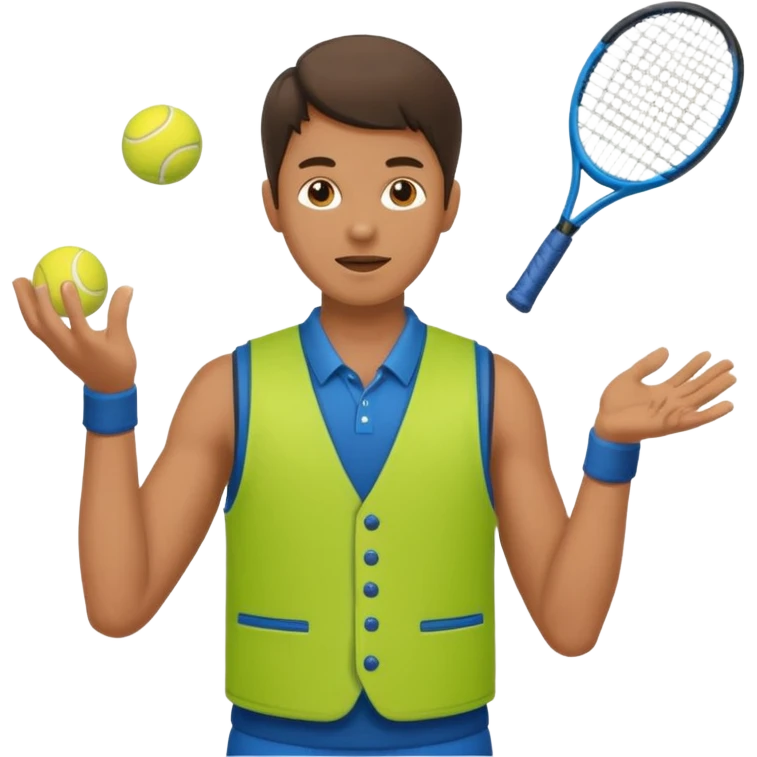 The juggler is tossing two tennis balls emoji