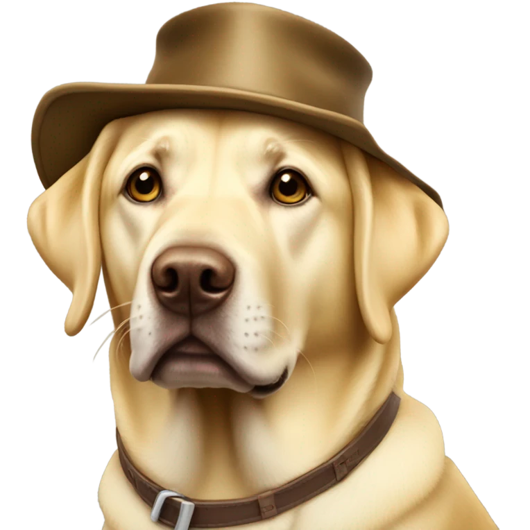 Yellow lab wearing Sherwood Bowmen hat emoji