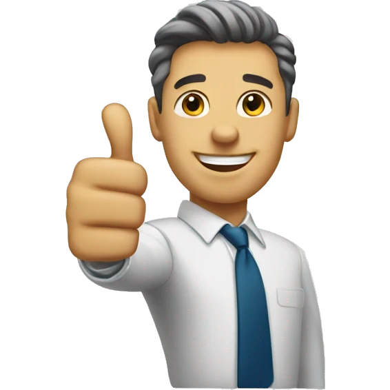 white businessman thumbs up emoji