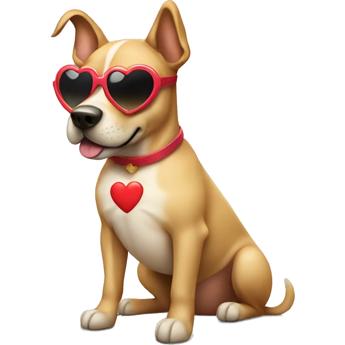 dog wearing a heart sunglasses  emoji