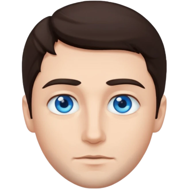 homme yeux bleu azur cheveux brun foncé emoji