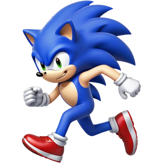 Sonic the Hedgehog running fast with red shoes emoji