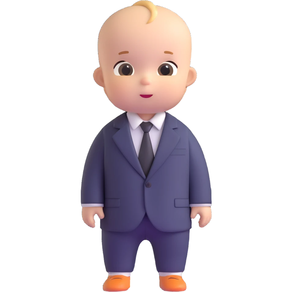adorable baby mafia boss in oversized suit emoji