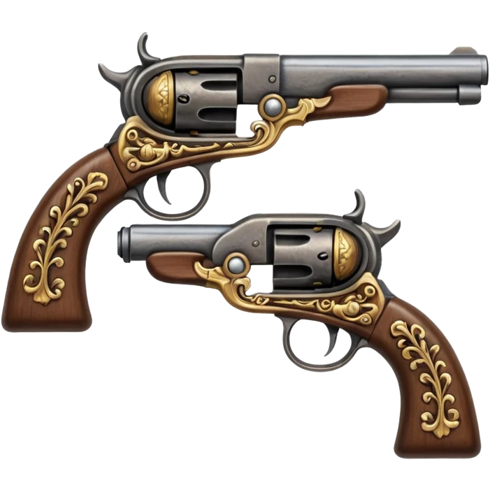 2 flintlock pistols crossed to make an x emoji