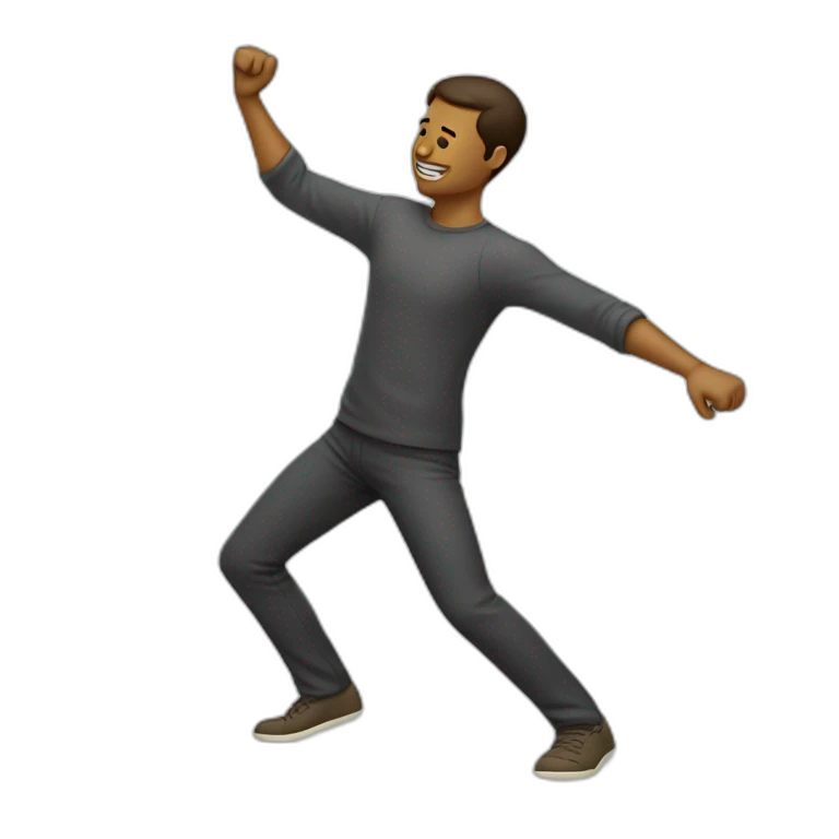 Homme qui fait un dab emoji
