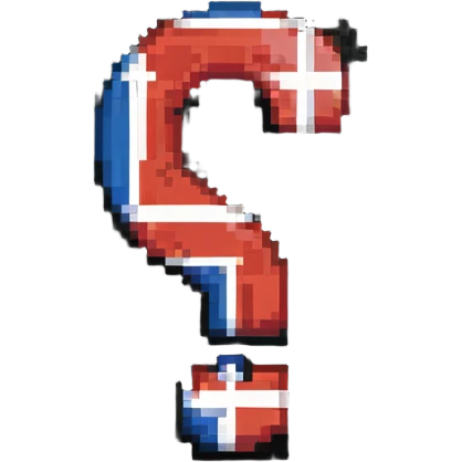 question mark with Norwegian flag inside emoji