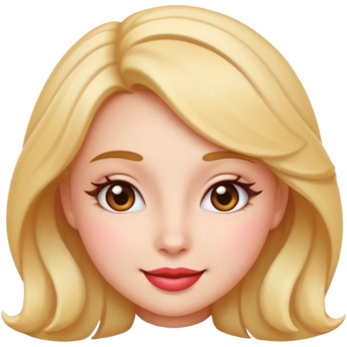 coquette emoji, flirty and playful expression, rosy cheeks, subtle wink emoji